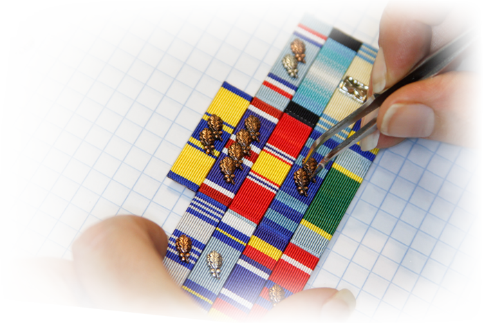 Military Ribbons Assembled by Hand